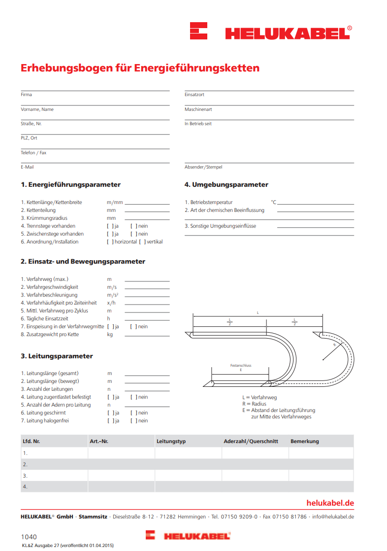 Erhebungsbogen für Energieführungsketten