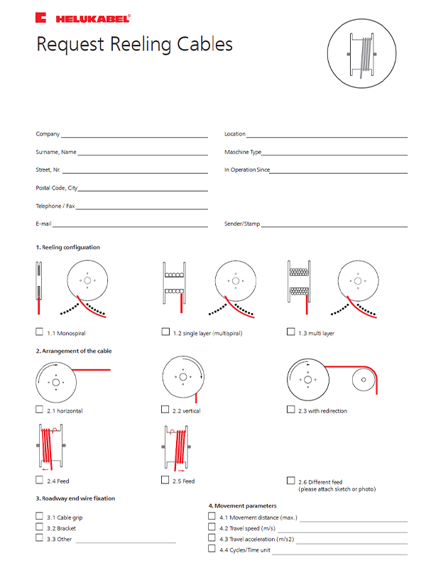 Request reeling cables