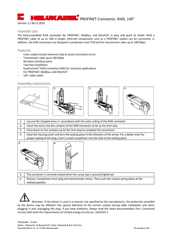 PROFInet connector - Part No.11017443