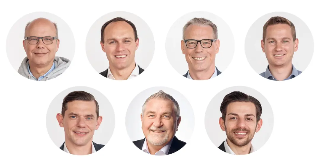 From left to right: Prof. Dr.-Ing. Christian Wurll, Dr.-Ing. Werner Kraus, Holger Dietz, Janik Ebner, Ronald Benedek, Horst Messerer, Vincenzo Rio