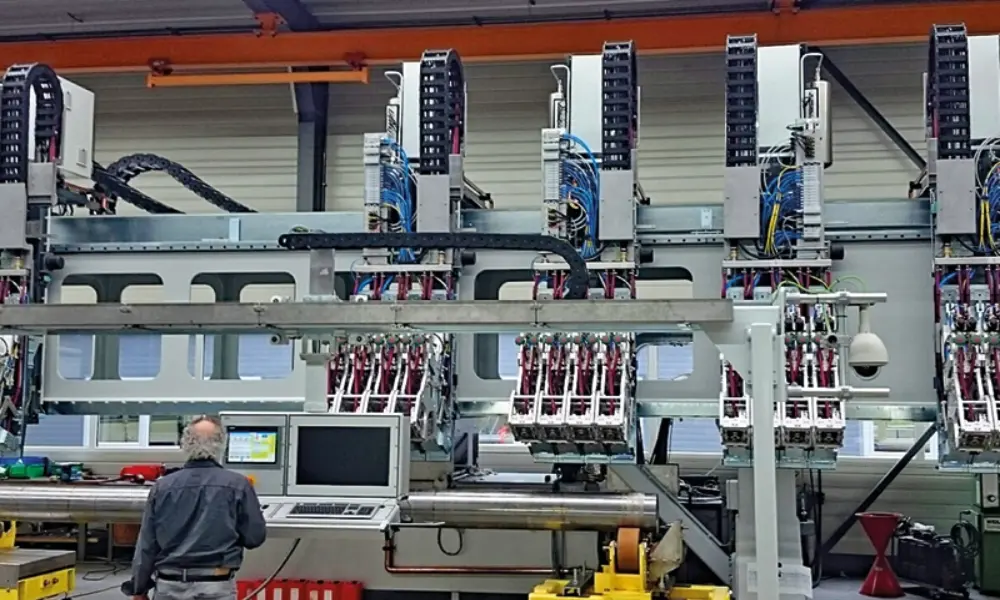 EKD Systems Drag Chain on KARL DEUTSCH Testing Machine
