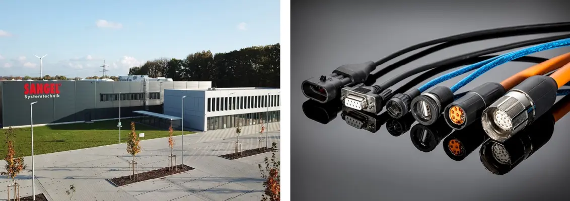 Left: Company Building of Sangel, Right: Cable Assemblies