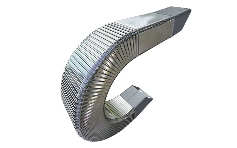 Lớp vỏ thép kín của xích dẫn cáp SFK cung cấp khả năng bảo vệ tốt cho dây cáp và ống mềm, có khả năng chịu được nhiệt độ cao và tia lửa hàn.