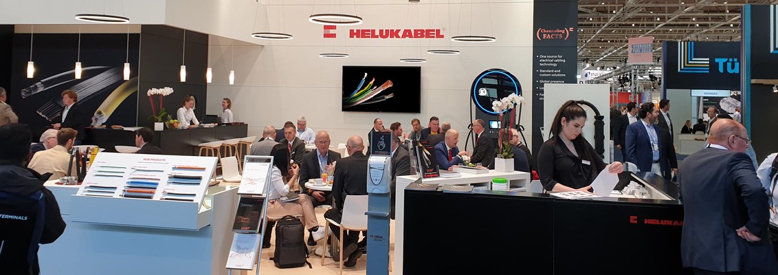 Helukabel Booth at Hannover Messe with a lot of visitors