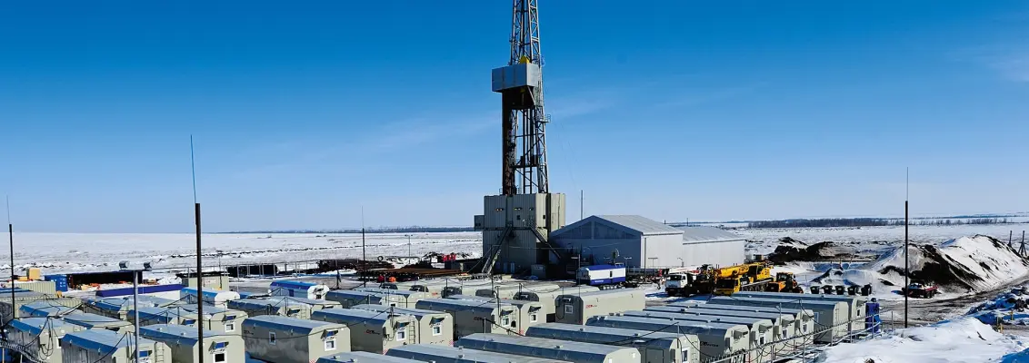 Drilling rig in Arctic area