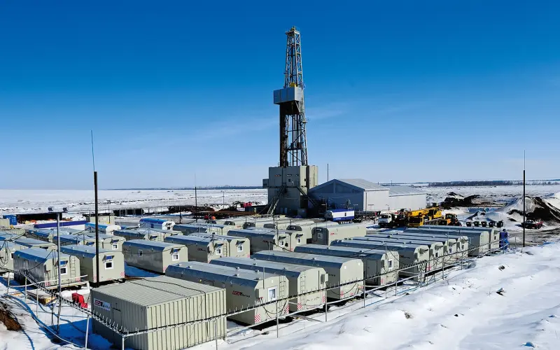 drilling rig in arctic area