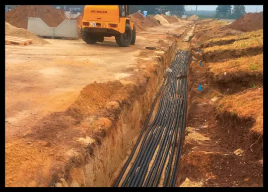 Cables are laid in the ground