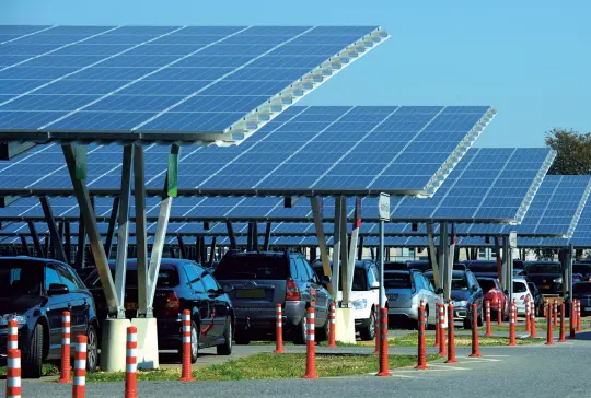 Solar modules on carports 