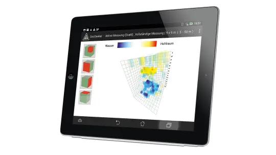 Tablet mit Daten des GeoSeekers