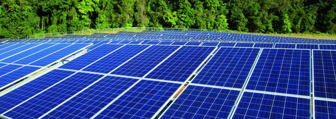 Solar panels in the nature