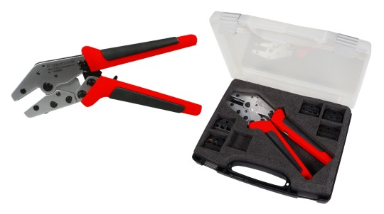 HELUTOOL crimping tool in black-red including case