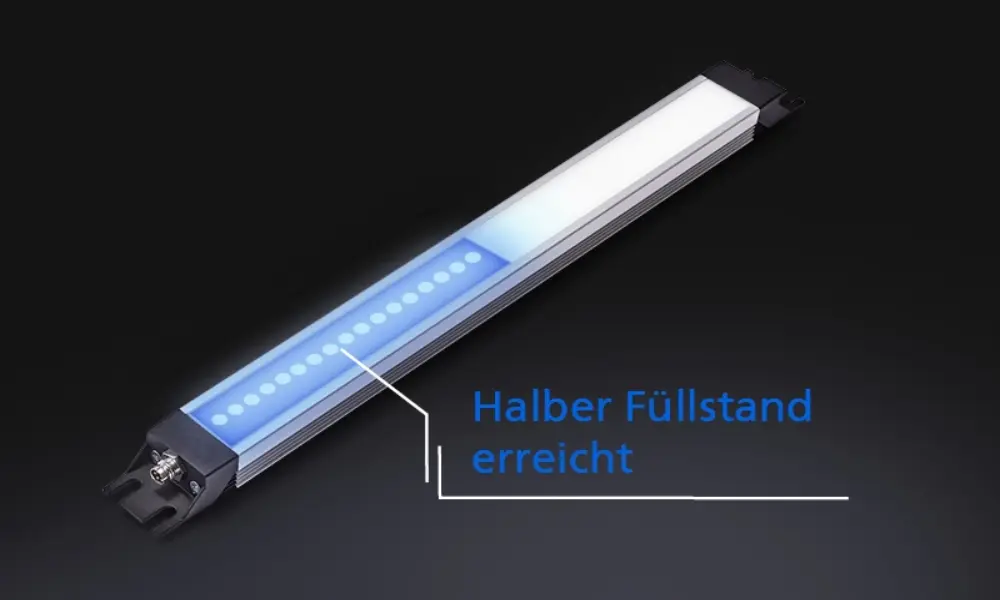 HELULIGHT Smart-Process zeigt an, dass der halbe Füllstand erreicht ist