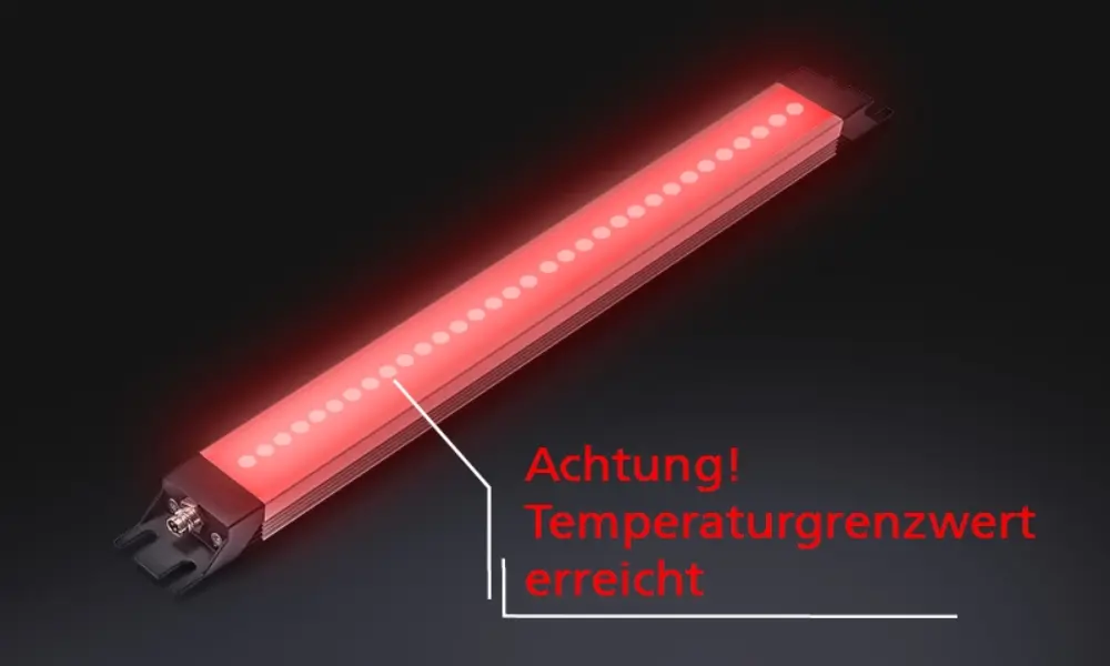 HELULIGHT Smart-Process zeigt Hinweis zum Temperaturgrenzwert