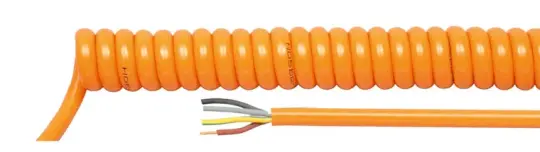 PUR Spiral cable in orange